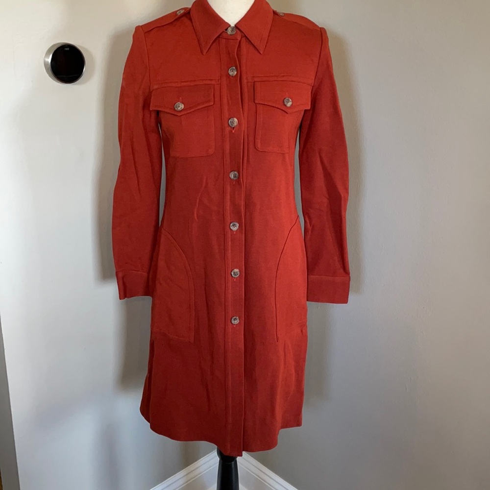 DKNY vintage military style fall dress
